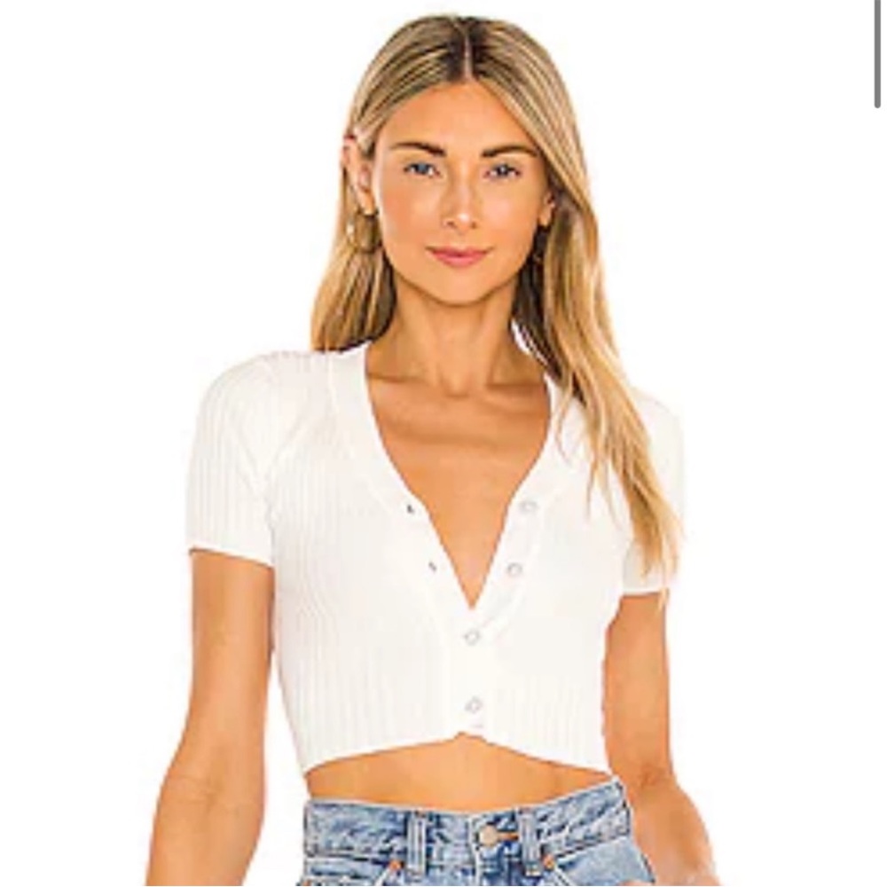 Noelle Cardigan Top in White
